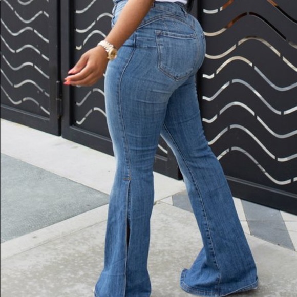 Slit Leg High Waist Jeans - Picture 3 of 3